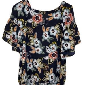 Loft Navy Short Sleeve Shirt